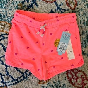 NWT Cat&Jack orange heart shorts